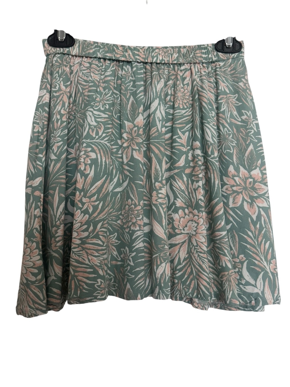 Roxy Sage Green and Blush Floral Skater Skirt size Small